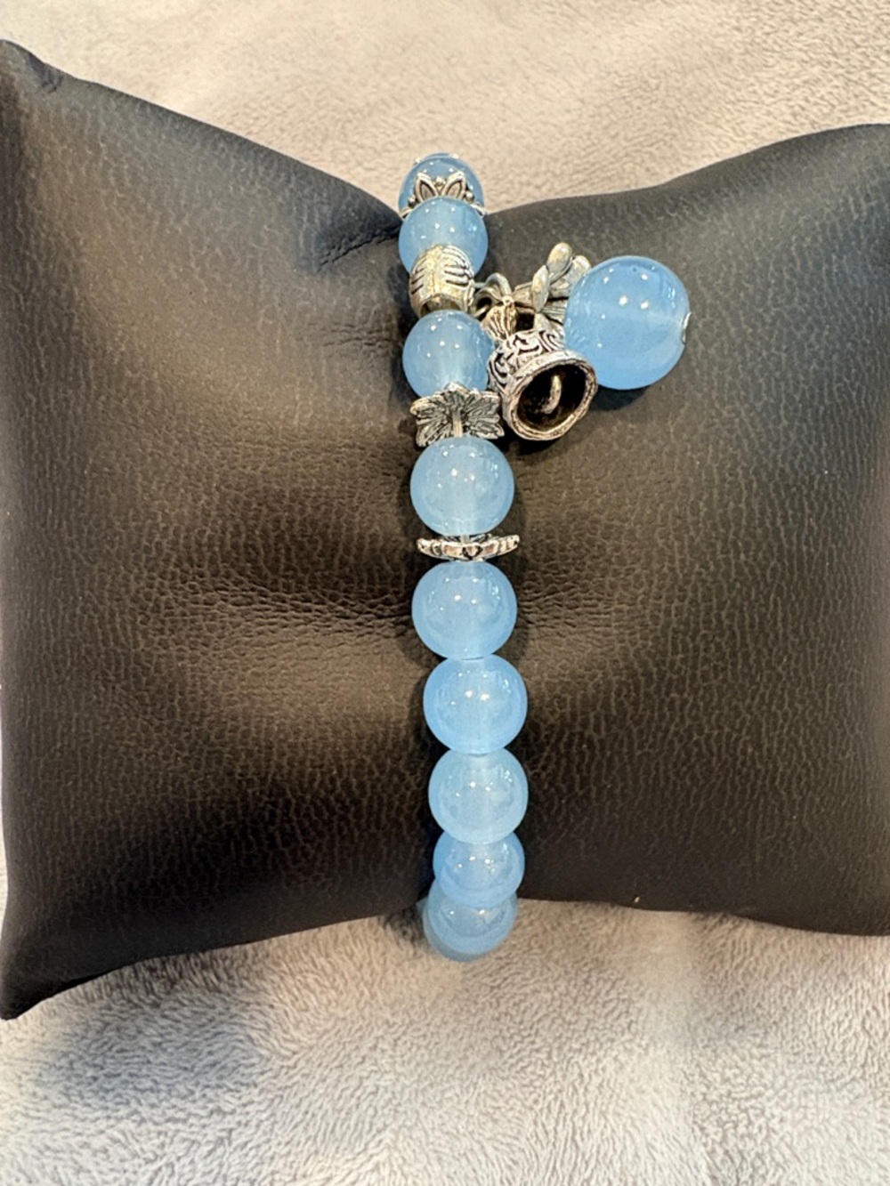 Light Blue Beaded Charm Bracelet - Women's Jewelry